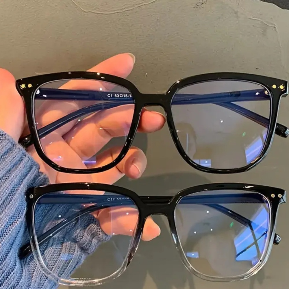🆕 in box 2pcs Stylish Blue Light Blocking Glasses Acetate Frame, Clear Lens